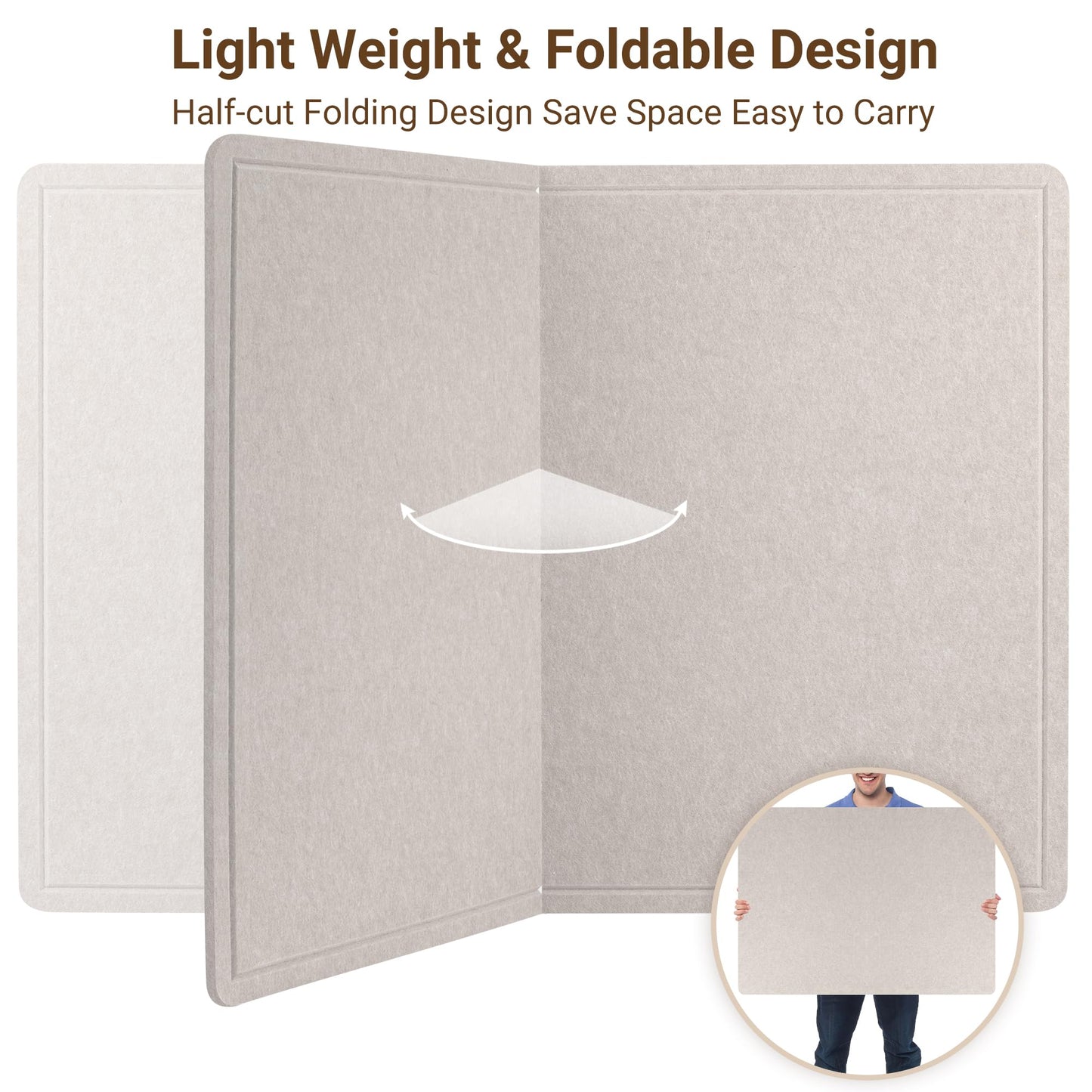 AKTOP Bulletin Board, 24" x 16" Foldable Felt Notice Pin Board