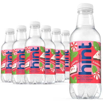 Hint Fruit-Infused Bottled Water, Peppermint Bark- Sugar Free Flavored Water with Zero Calories - 16 Fl Oz (Pack of 12)
