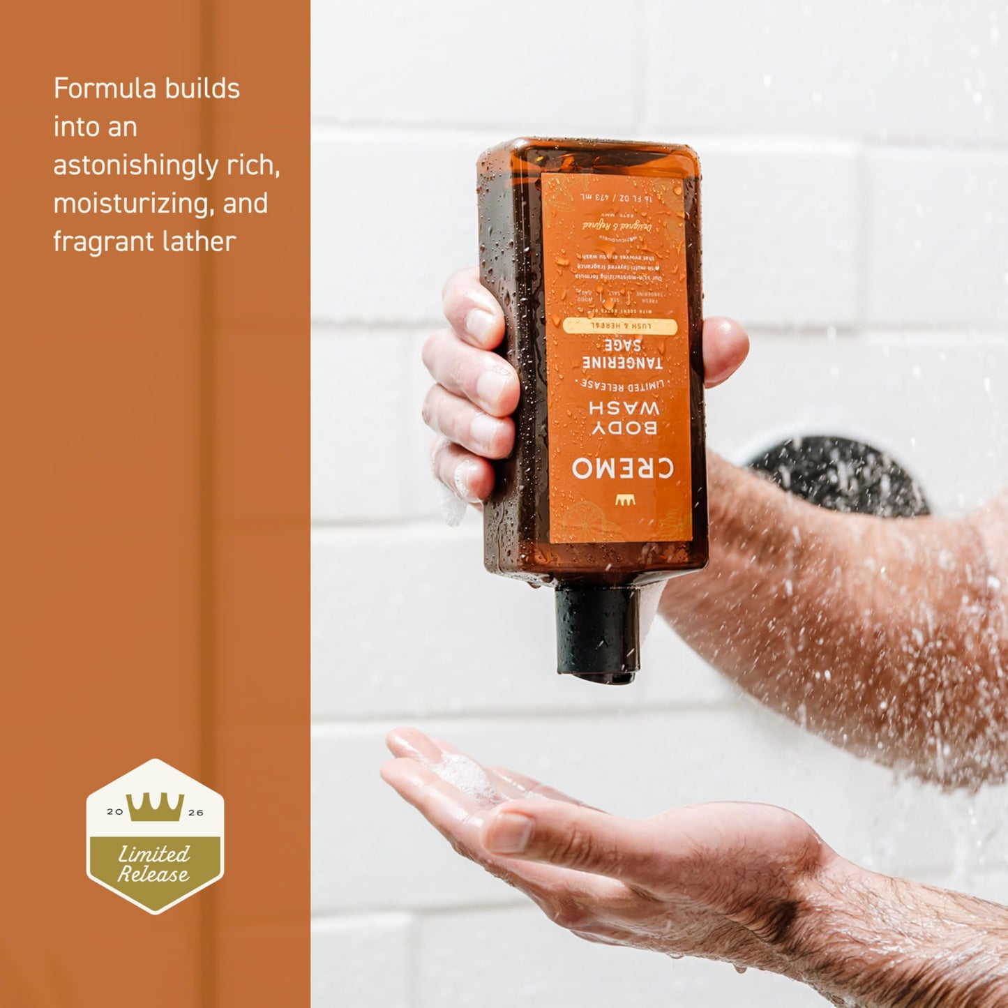 Cremo Body Wash for Men, Tangerine Sage, 16 Fl Oz