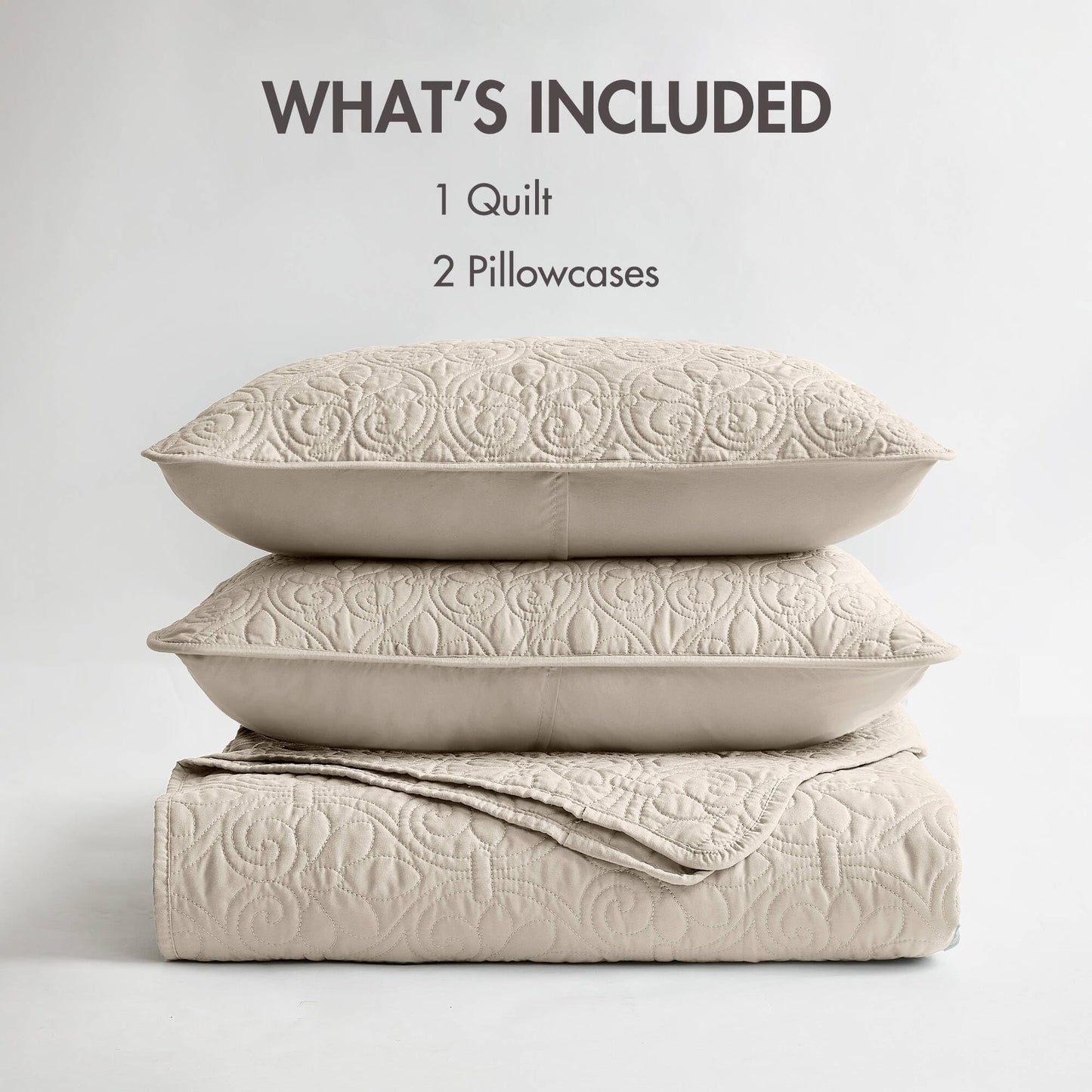 Superior Fleur De Lis Bedspread Set – Queen, Ivory