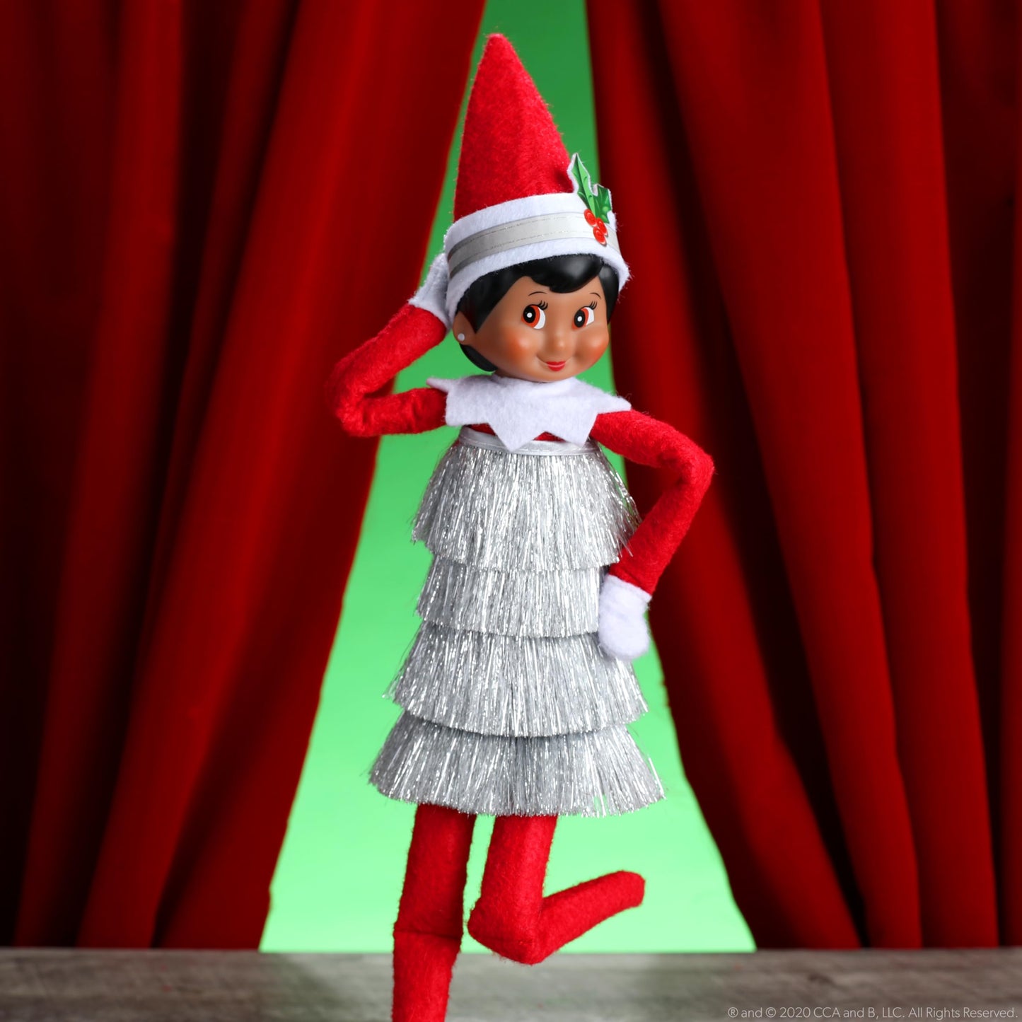 The Elf on the Shelf Claus  Tiny Tinsel Dress - Dazzling Vintage Elf Dress - Scout Elf Not Included