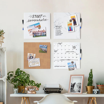 Magnetic Dry Erase Board White Board, 14" x 14"