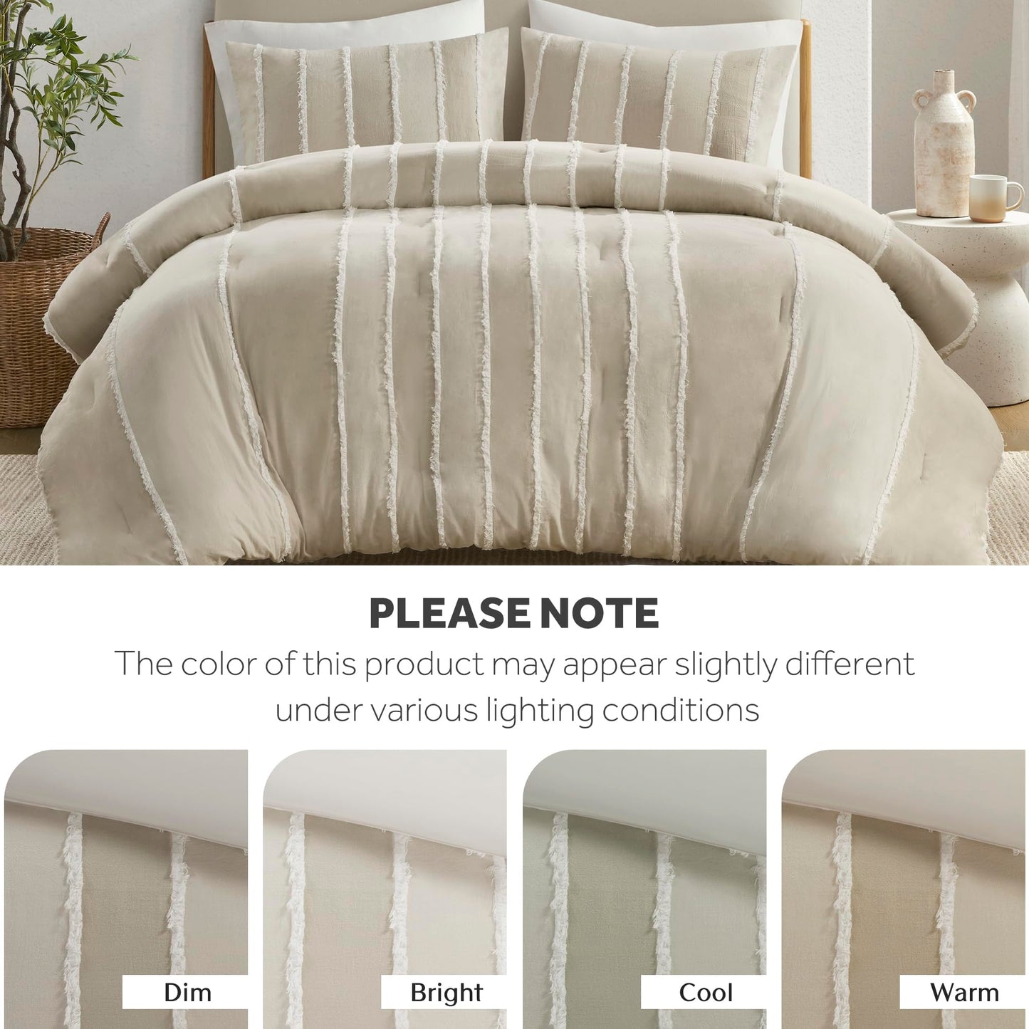 INK+IVY Shay Comforter Set, King/Cal King, Taupe 3pc