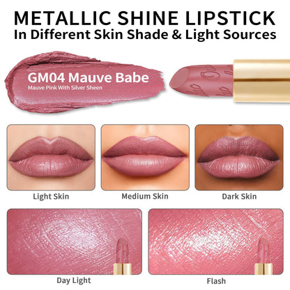 Oulac Metallic Lipstick, Mauve Babe GM04