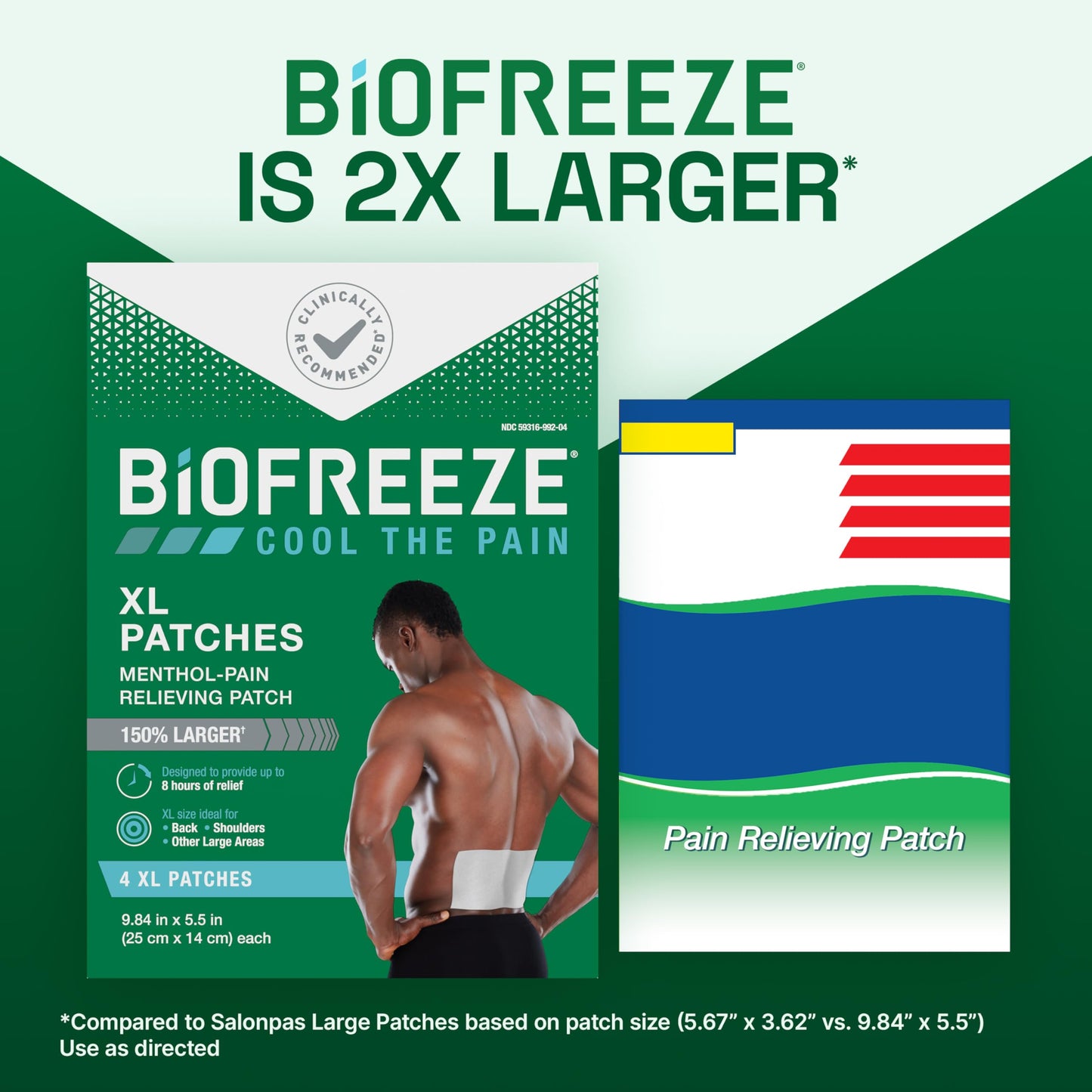 Biofreeze XL Pain Relief Patches 4ct