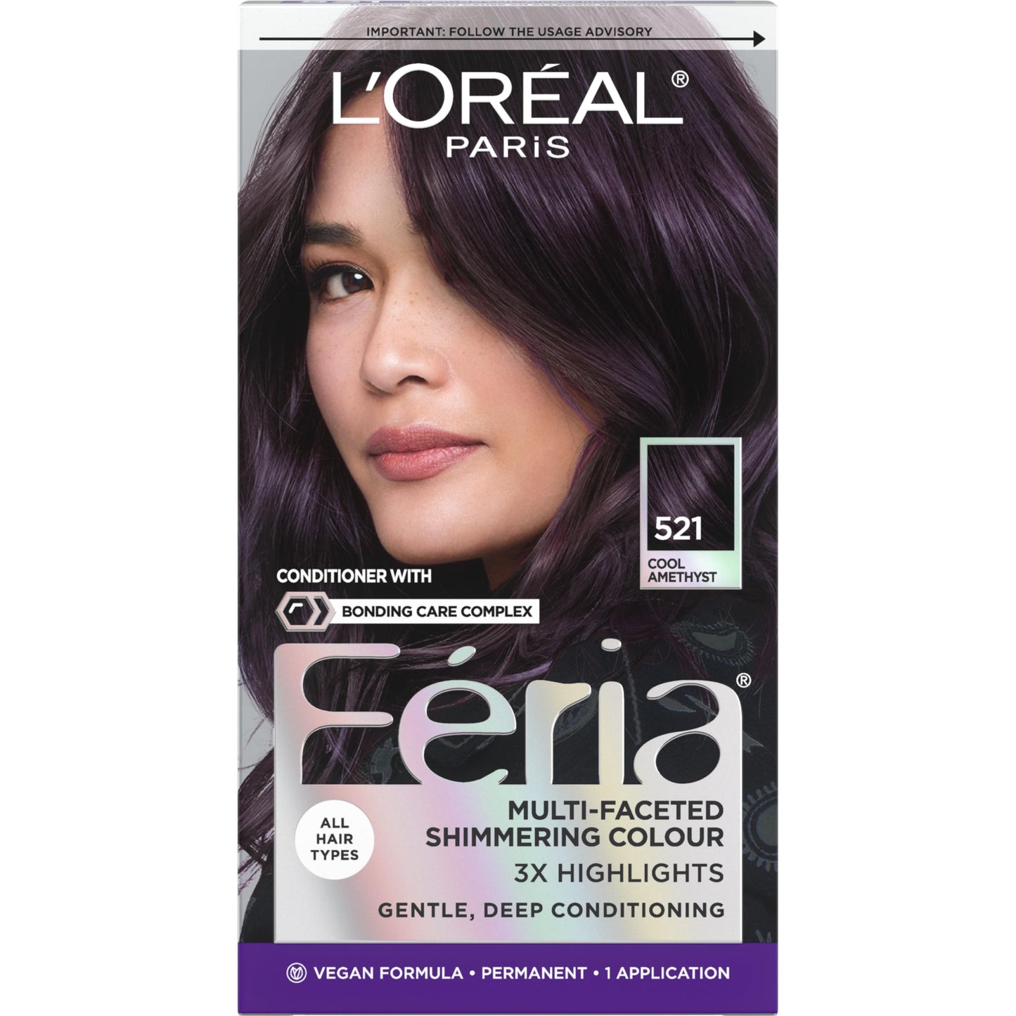 L'Oreal Paris Permanent Hair Color, 521 Cool Amethyst