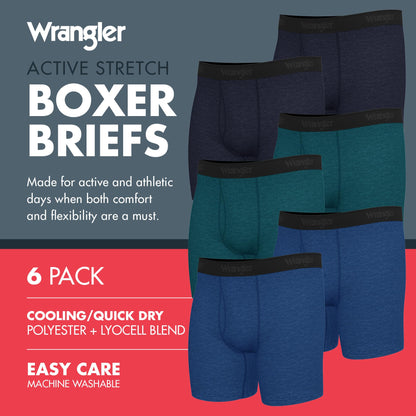 Wrangler Premium Boxer Briefs Underwear Large 6PK