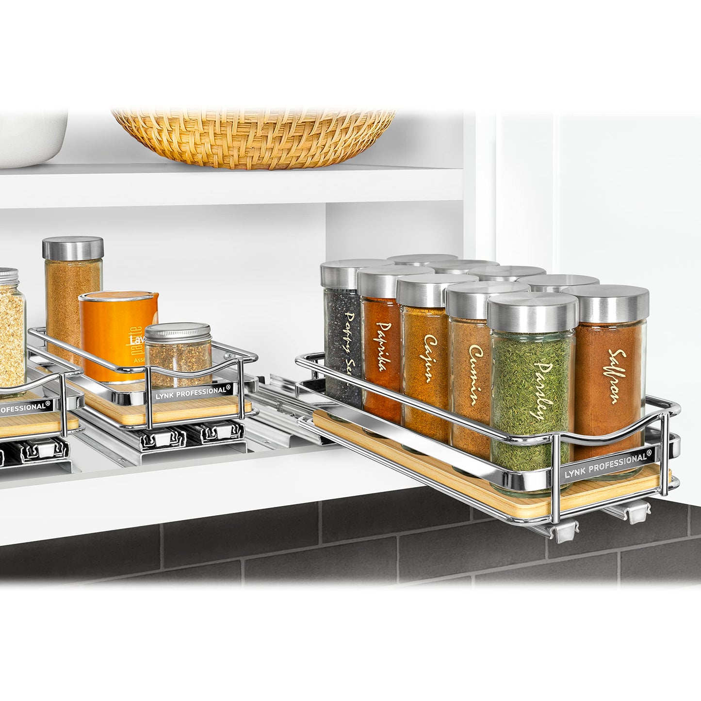 Elite Pull Out Spice Rack Organizer for Cabinet, 4-1/4 in.
