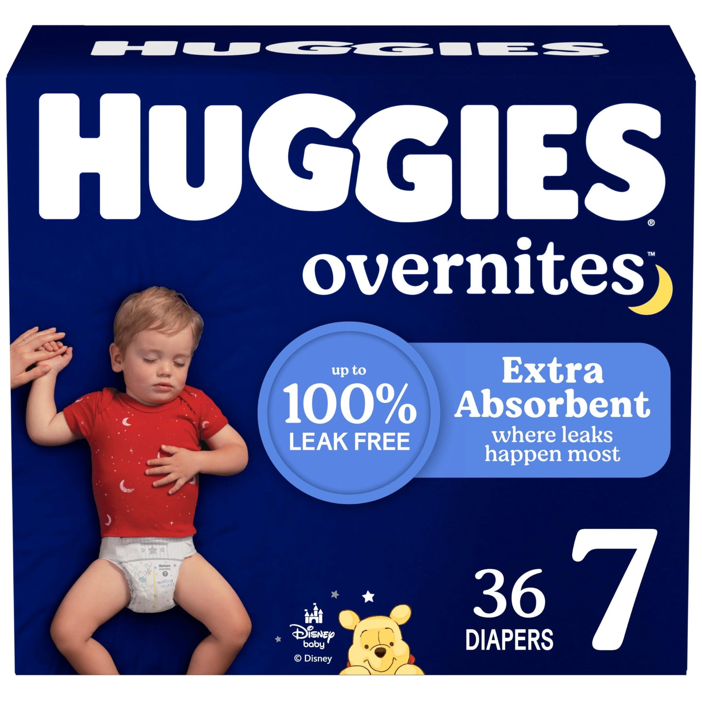 Huggies 7 Overnight Diapers (41+ lbs), 36 Ct