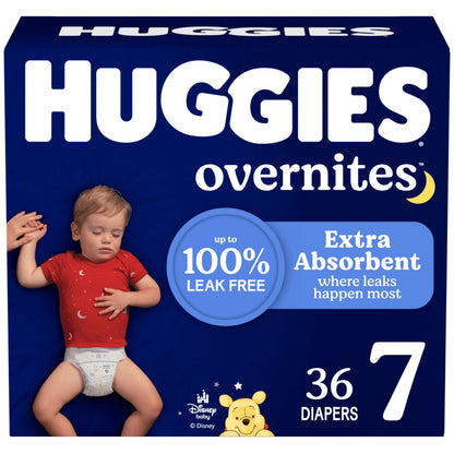 Huggies 7 Overnight Diapers (41+ lbs), 36 Ct