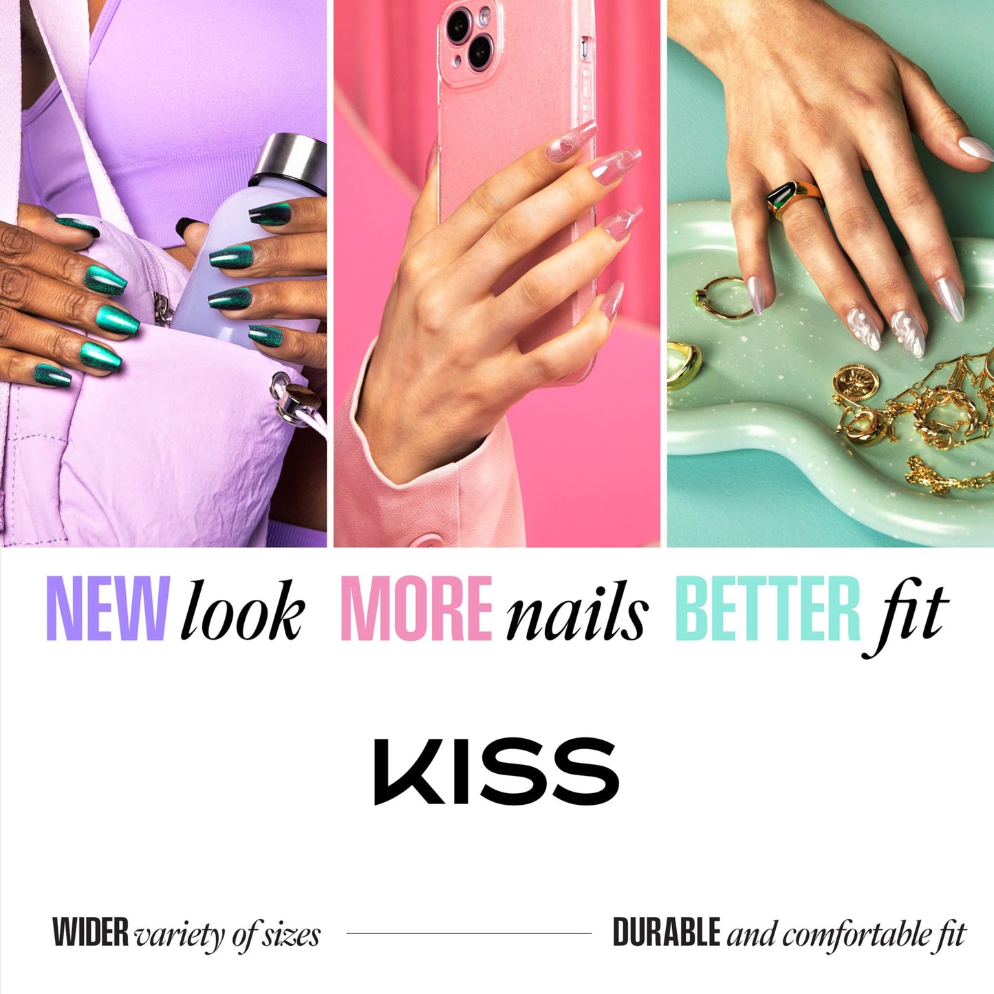 Kiss Core Magnetic Press on Nails Almond ‘Apple Blossom’