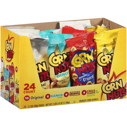 Corn Nuts 4 Flavor Mix Variety Pack, 1.7-Ounce Bags (Pack of 24) (BB 02/16/27)
