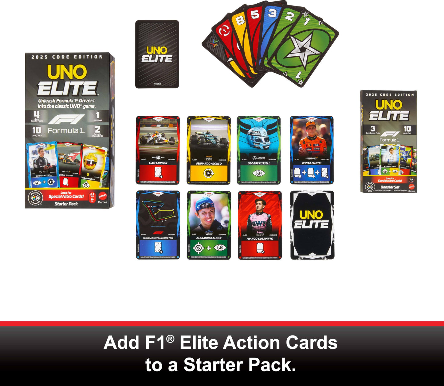 UNO Elite F1 Card Game Booster Set 7+