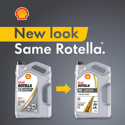 Shell Rotella T5 Synthetic Blend 15W-40 Diesel Engine Oil, 1 Gallon