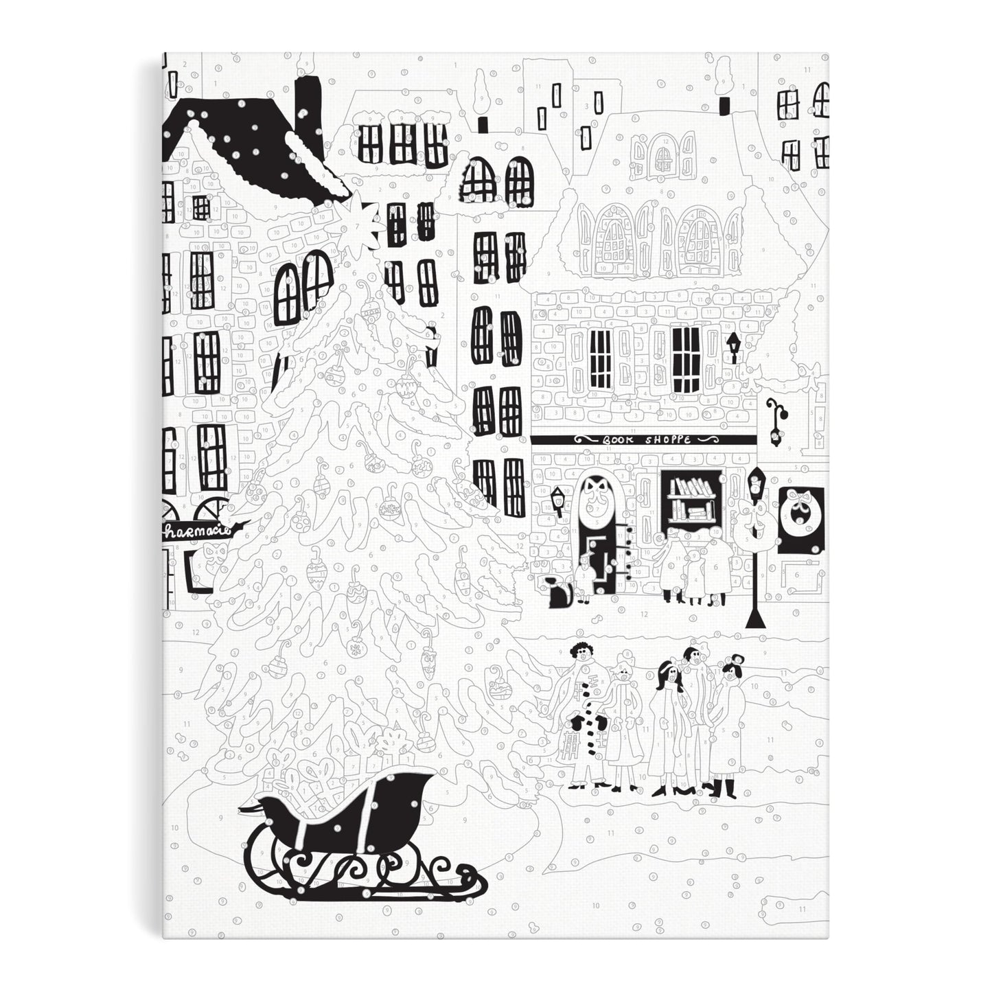 Galison Joy Laforme Christmas Square – Paint By Numbers Kit