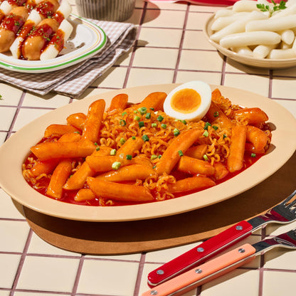 O'Food Tteokbokki Korean Rice Cakes with Sauce (Pack of 1, Plain Rice Cakes) (EXP: 04/26)