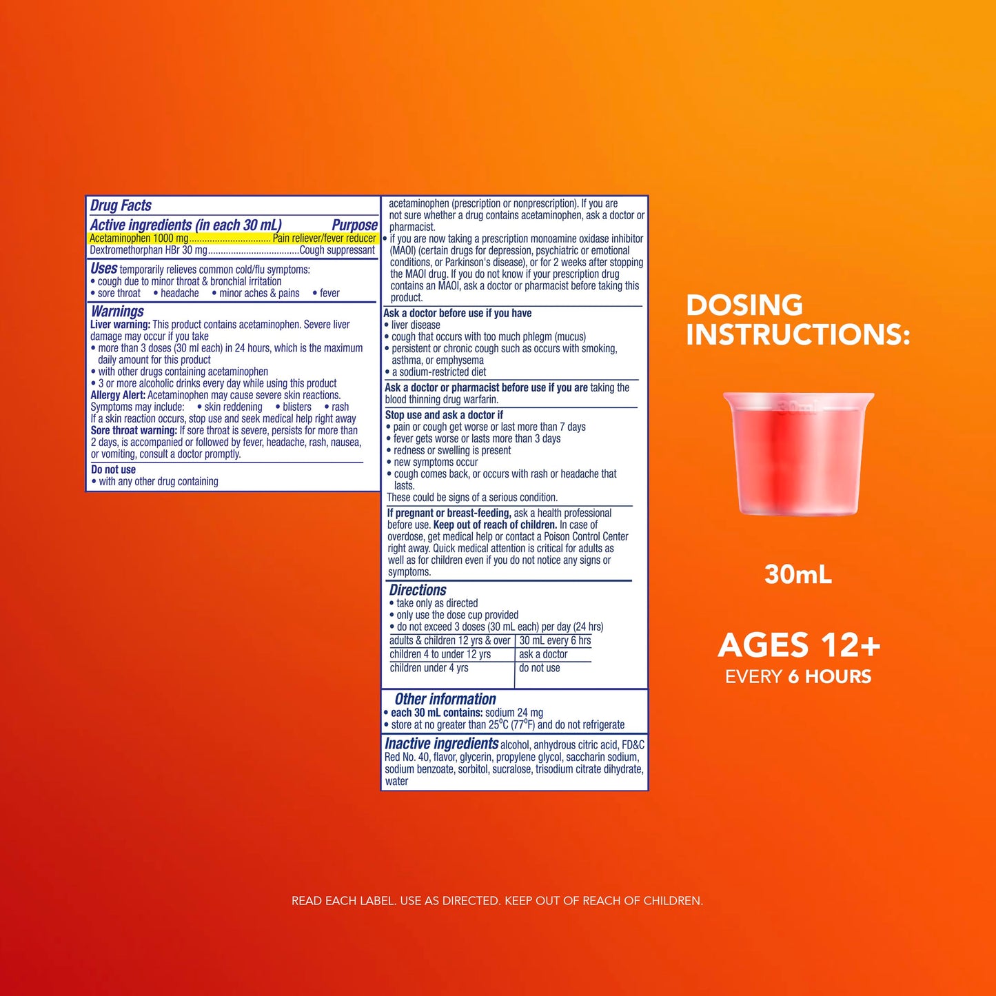 DayQuil Intense Flu Warming Syrup EXP 08/27