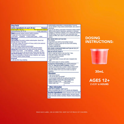 DayQuil Intense Flu Warming Syrup EXP 08/27