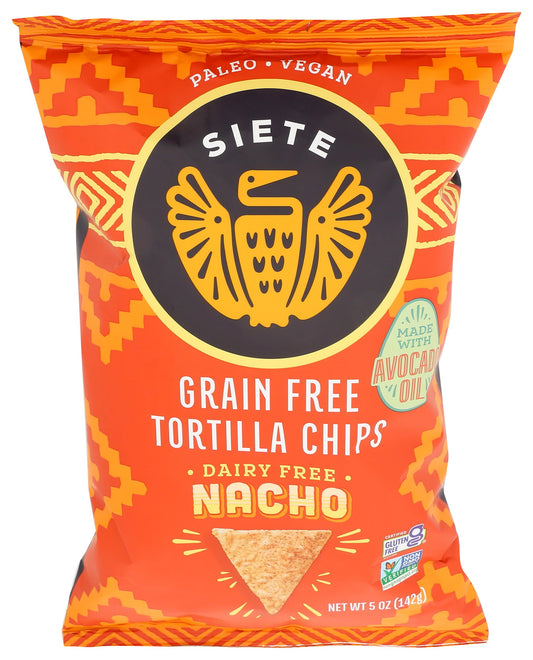 Siete Grain Free Tortilla Chips, Nacho, 5 Oz (EXP: 03/26)