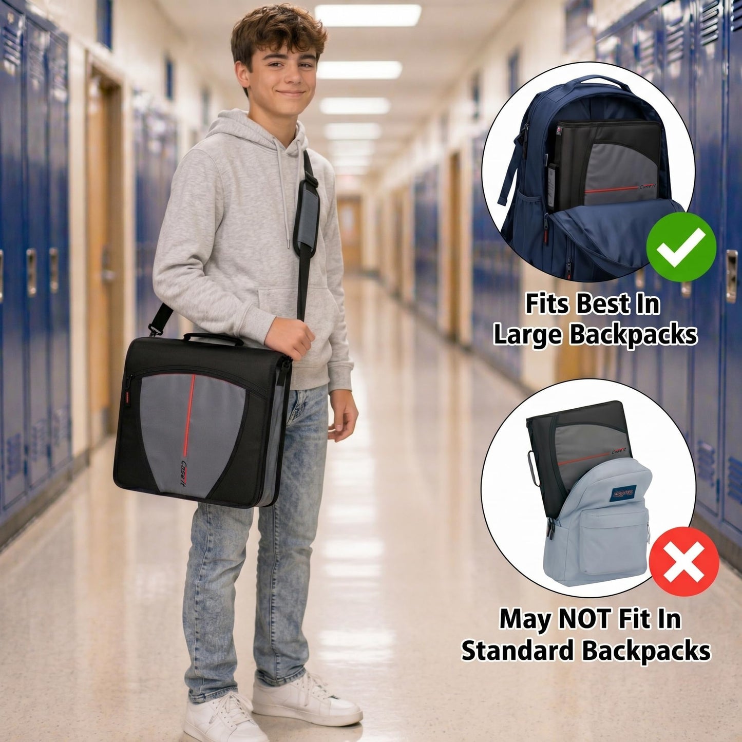 Case-it Mighty Zip Tab School Zipper Binder
