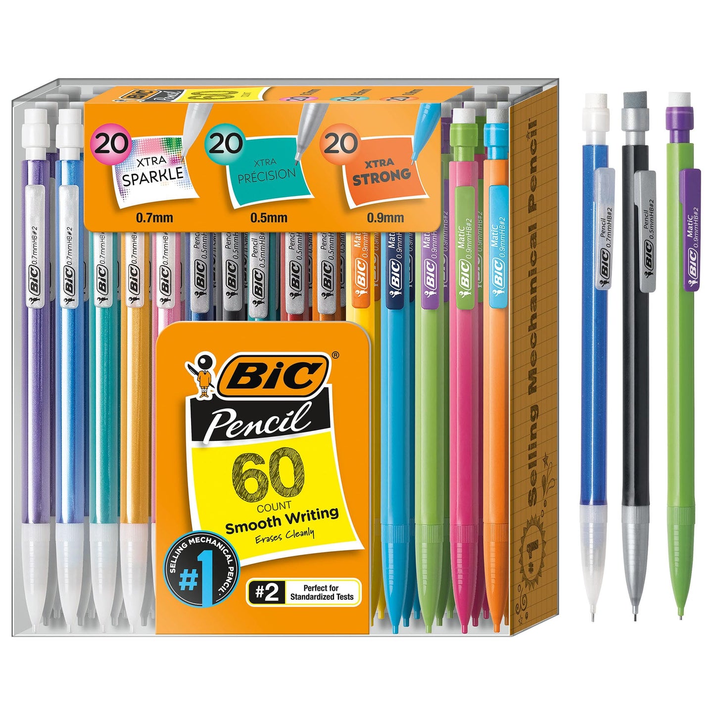 BIC Mechanical Pencil Variety Pack, Number 2 Mechanical Pencils With Erasers