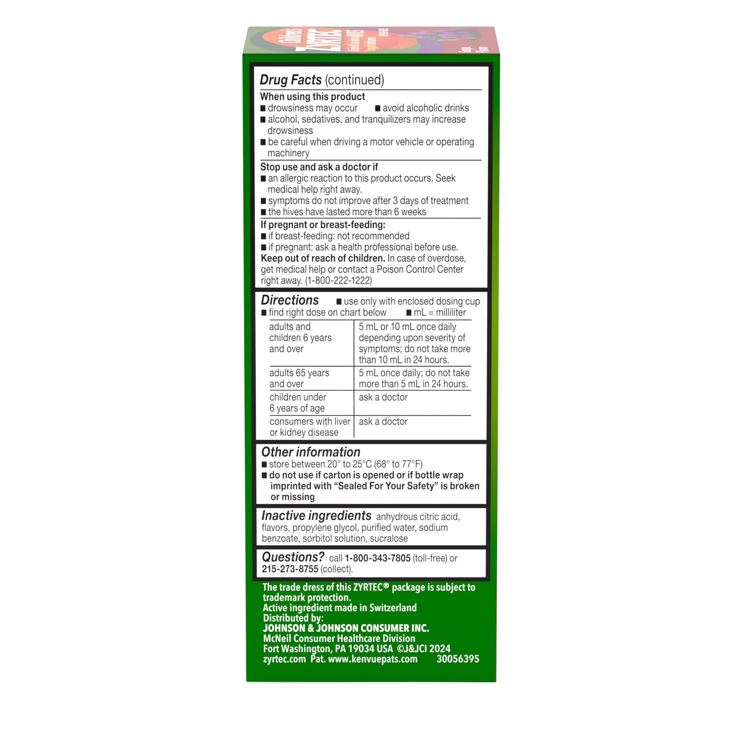 Zyrtec Children's Hives Relief Liquid Grape