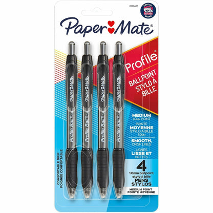 Paper Mate Ballpoint Pen (1.0mm), Black, 4 Count