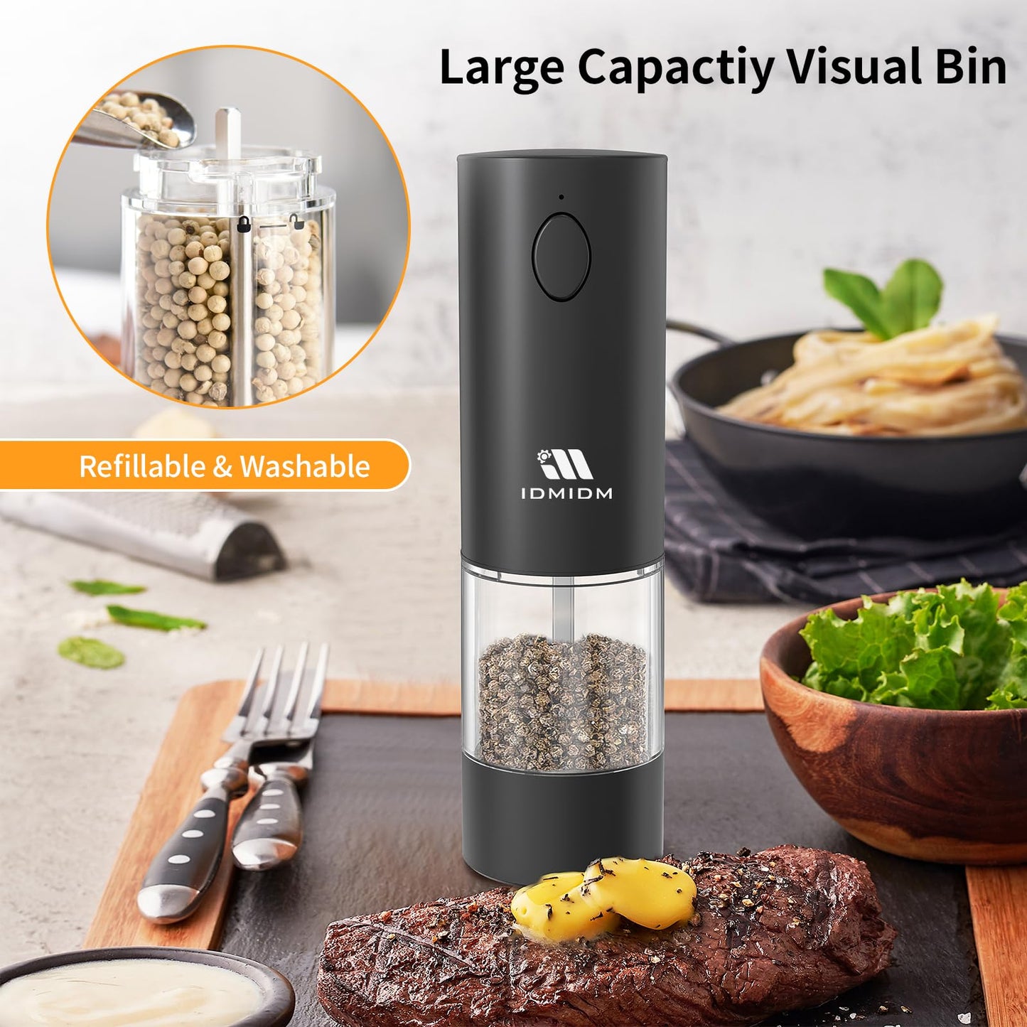Rechargeable Salt & Pepper Grinder Set