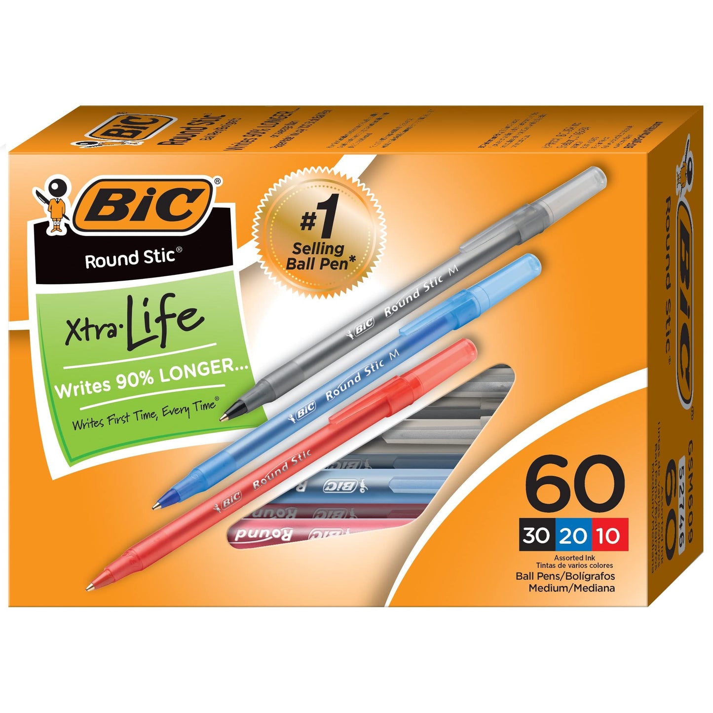 BIC Ballpoint Pens, Assorted Pack Of 60 Pens