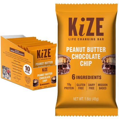 KiZE Energy Bars - Peanut Butter Chocolate Chip (Exp 11/3/2026)