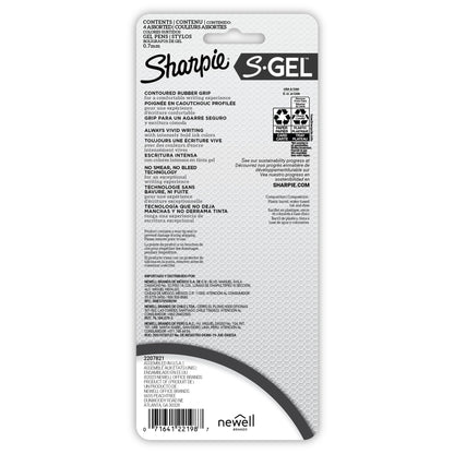 Sharpie S-Gel Retractable Gel Pens, Pack Of 4 Pens