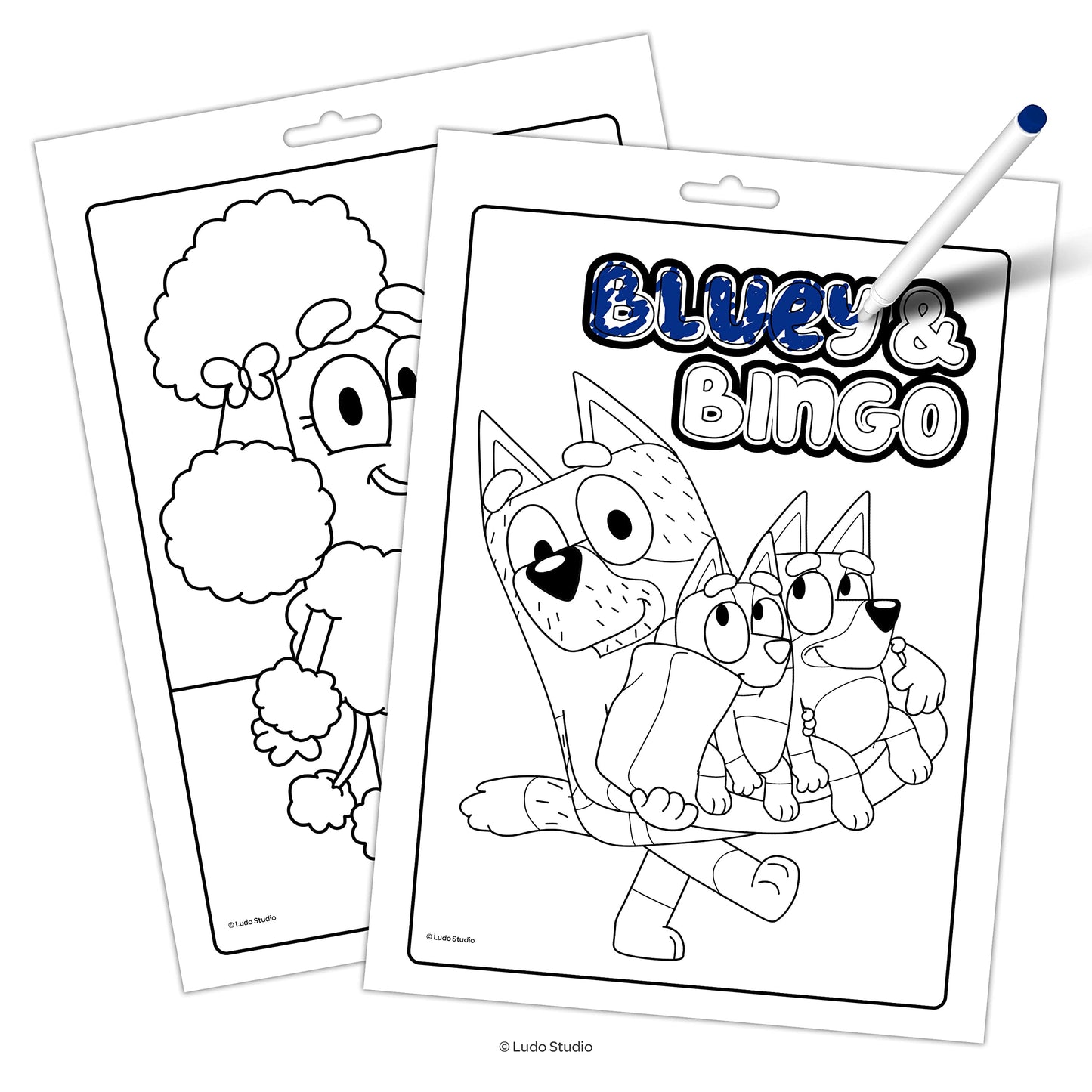 Bendon Inc. Bluey 16 Page Imagine Ink Coloring Book with 6 Mini Mess Free Markers, 57851