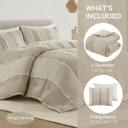 INK+IVY Shay Comforter Set, King/Cal King, Taupe 3pc
