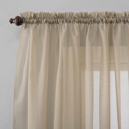 Rod Pocket Curtain Panel Beige, 59" x 95"