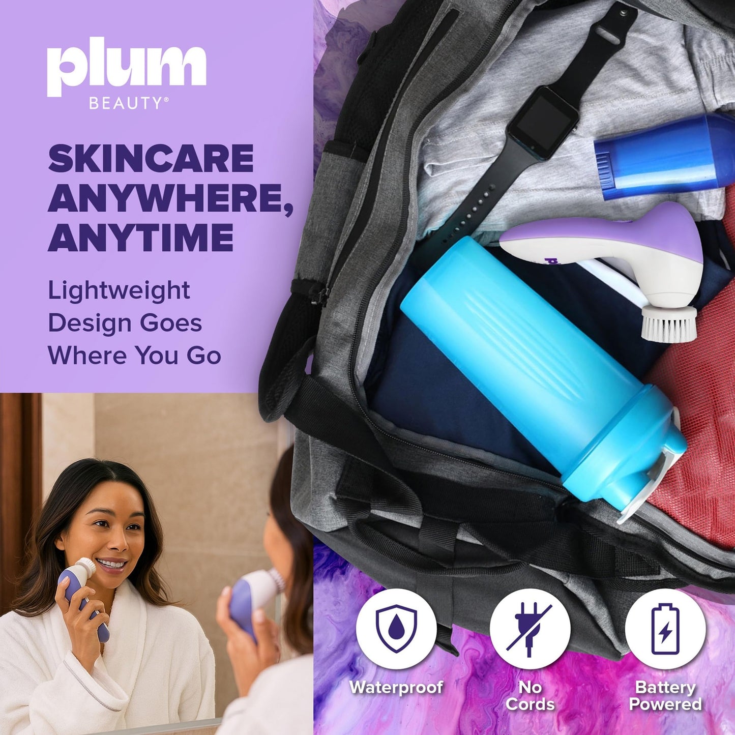 Plum Beauty Electric Facial Cleansing Brush Rechargeable