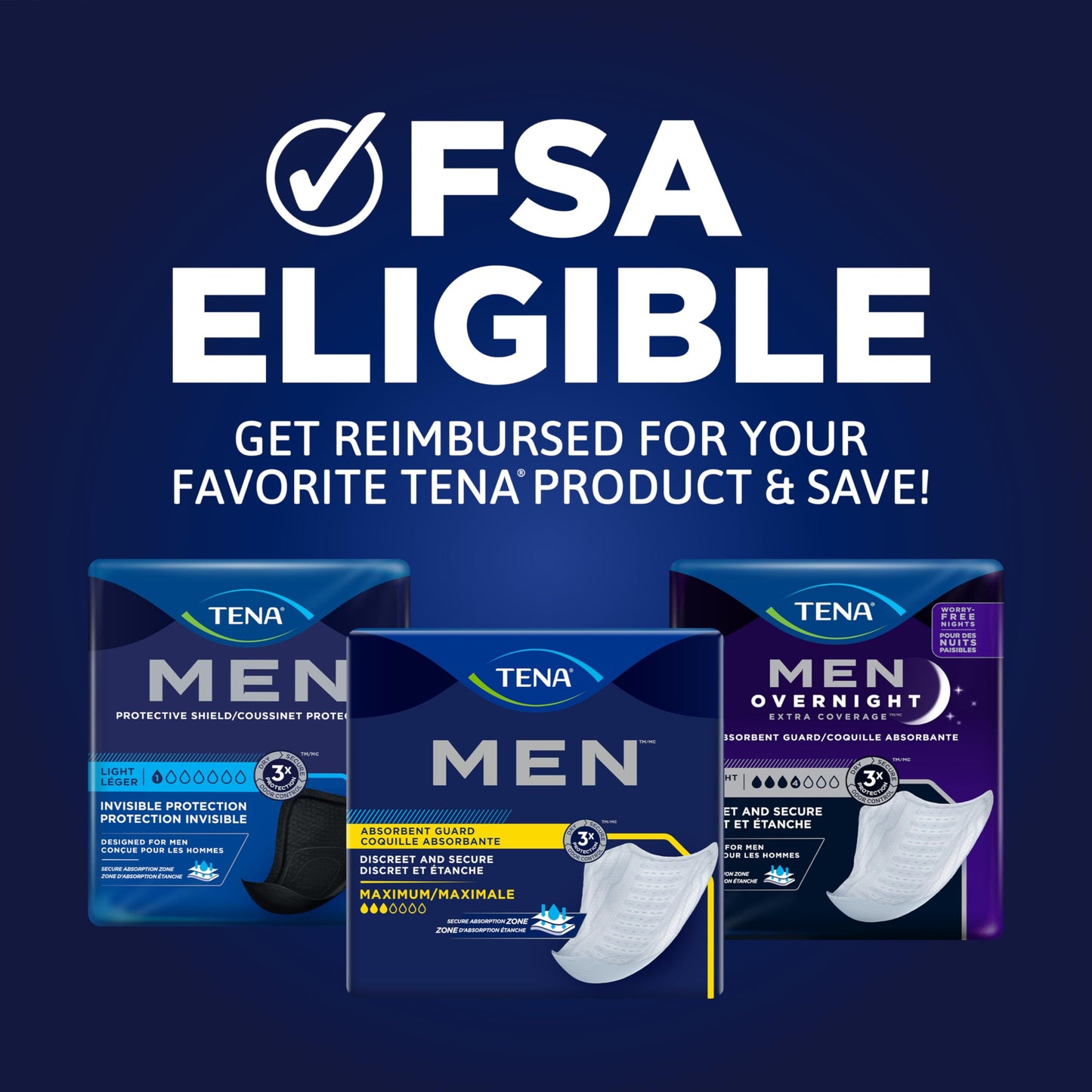 TENA Men Maximum Guards, Incontinence Pads for Men, 48 ct