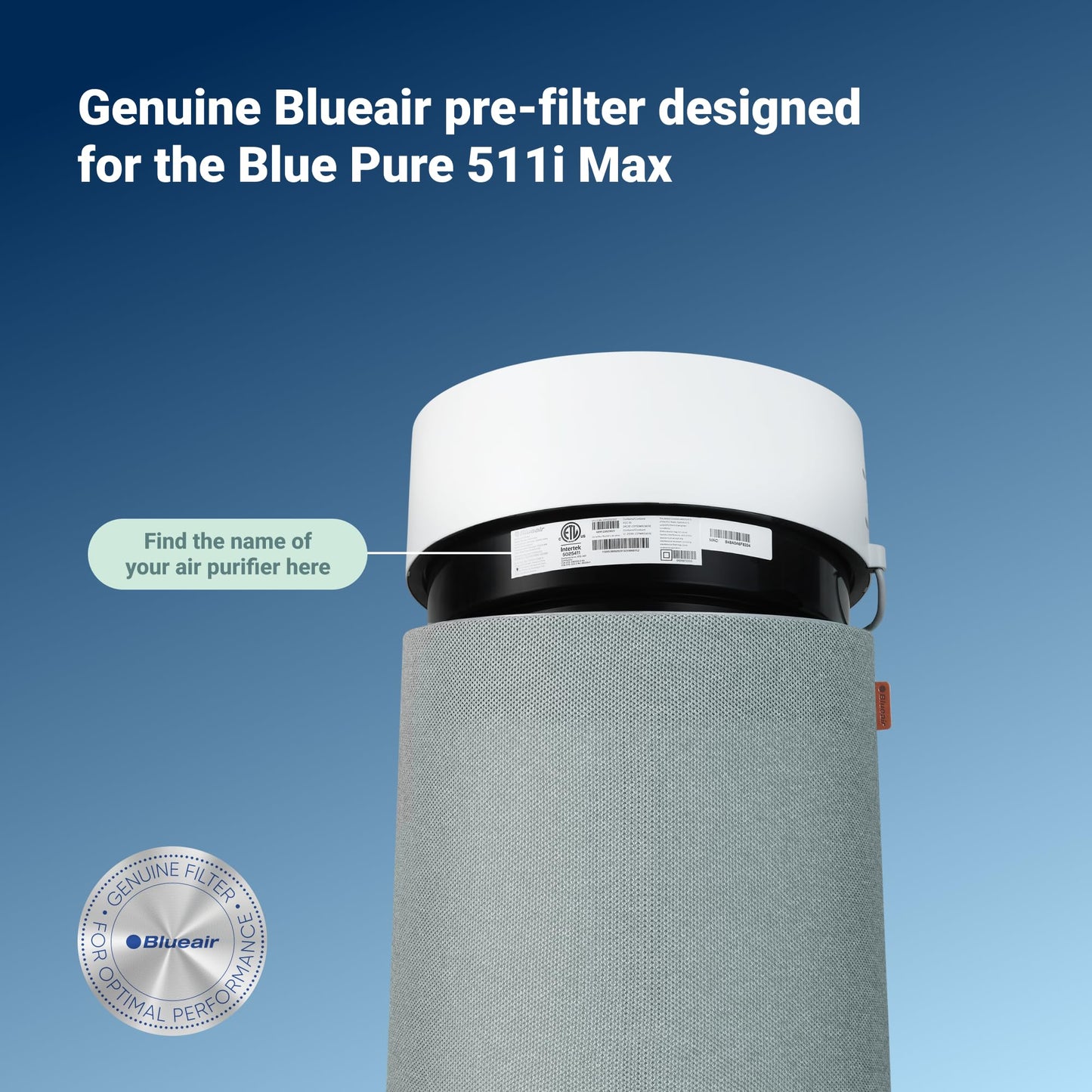 Blueair Blue Pure 511i Max Fabric Pre-Filter Moss