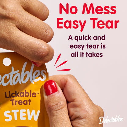 Delectables Lickable Wet Cat Treat with Real Tuna & Salmon 1.4oz Pouch, 12ct (BB JUN 12 2026)