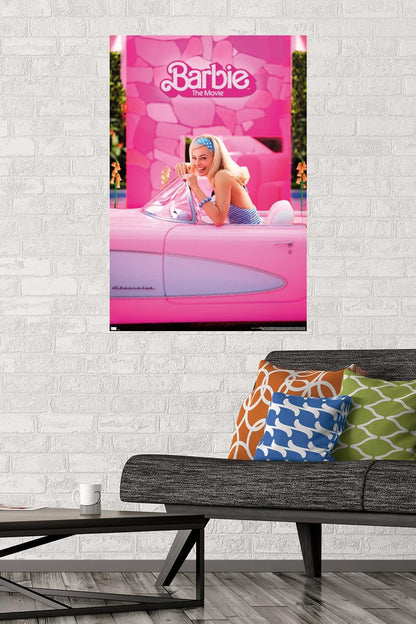 Mattel Barbie The Movie Car Wall Poster 34 x 22.4 In