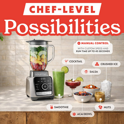 Gourmia 1250W 4-Speed Blender Gray