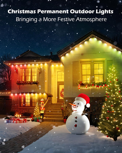 50Ft Permanent Outdoor Lights, IP67 Waterproof Smart Lighting, with App/Remote Control