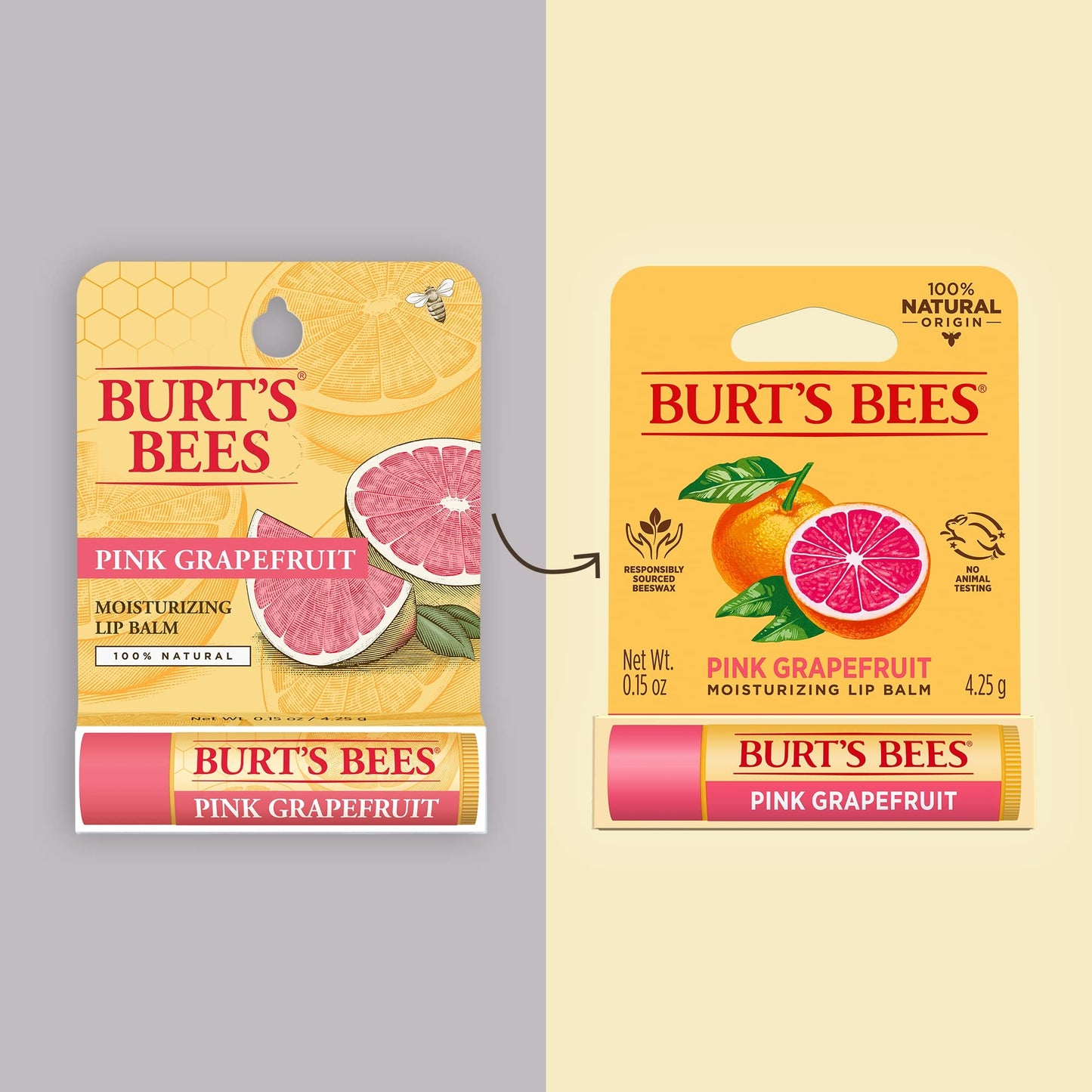Burt's Bees 100% Natural Lip Balm, Pink Grapefruit