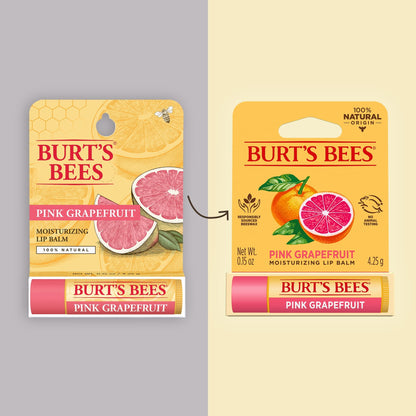 Burt's Bees 100% Natural Lip Balm, Pink Grapefruit