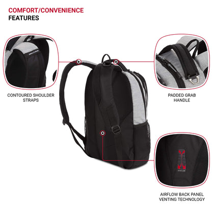 SwissGear Cecil 5505 Laptop Backpack, Heather Grey, 18-Inch