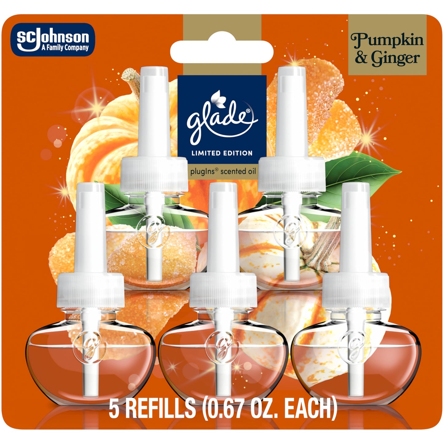 Glade PlugIns Air Freshener, Pumpkin & Ginger 5pc