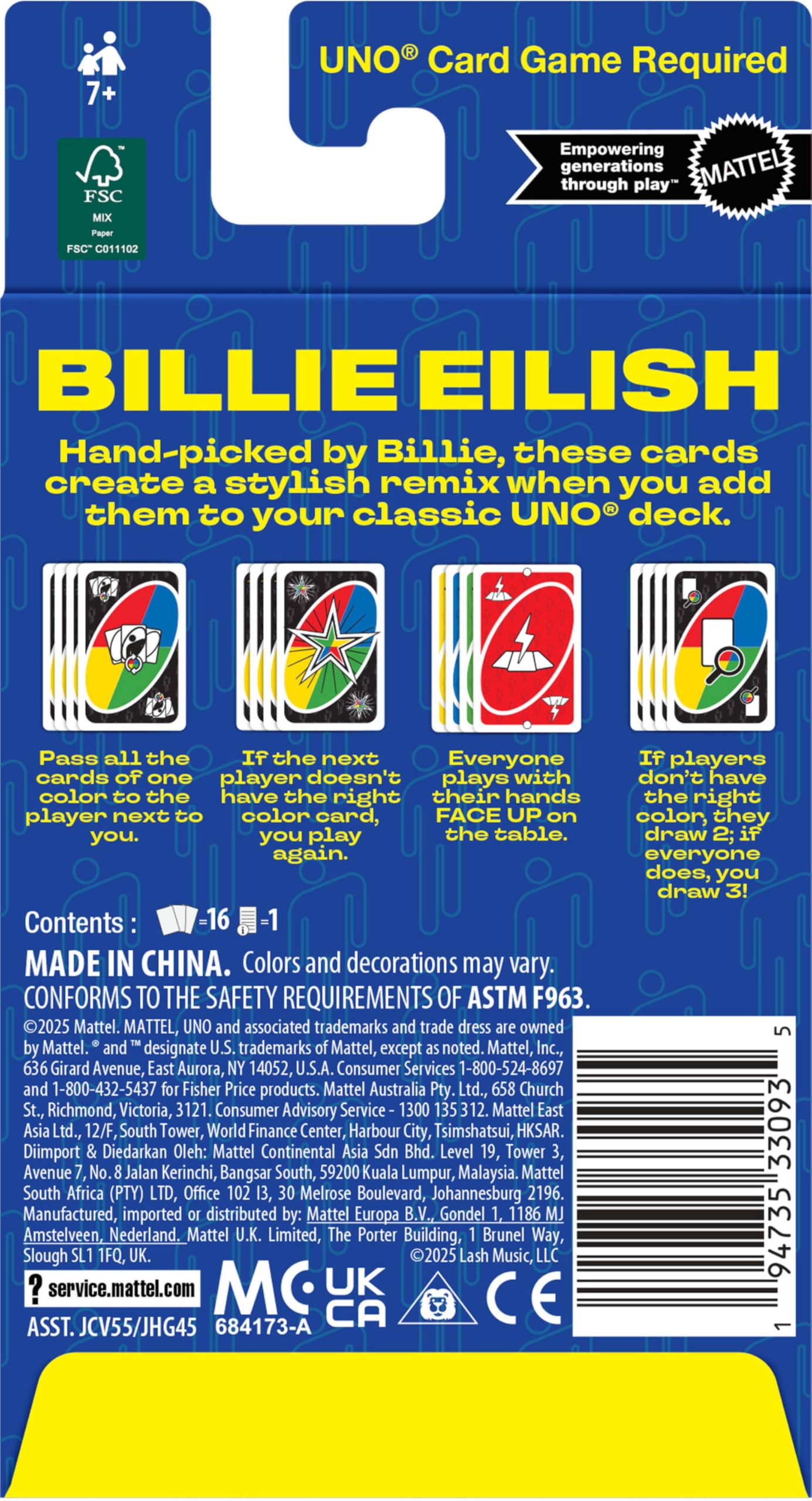 UNO Billie Eilish Add-On Card Pack