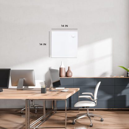 Magnetic Dry Erase Board White Board, 14" x 14"