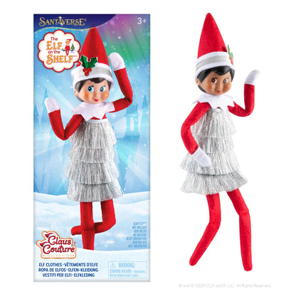 The Elf on the Shelf Claus  Tiny Tinsel Dress - Dazzling Vintage Elf Dress - Scout Elf Not Included
