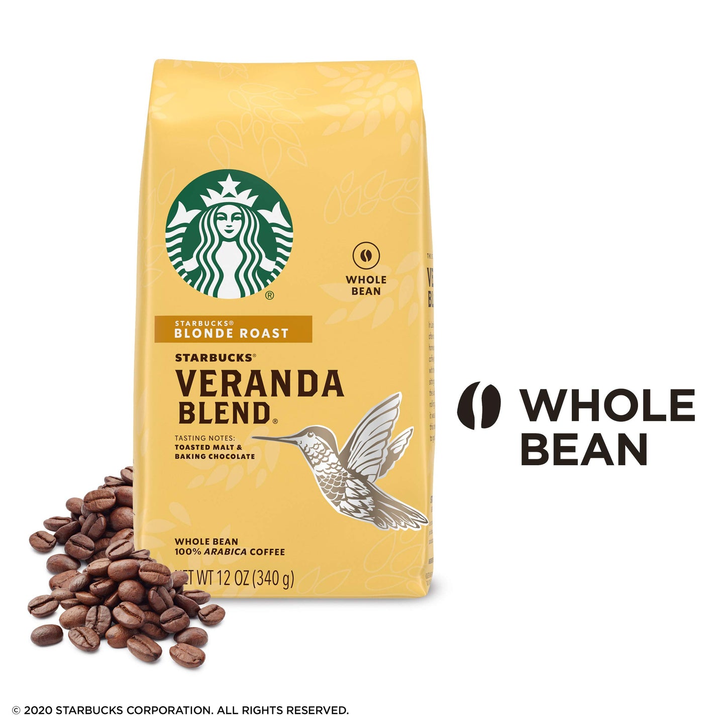 Starbucks Veranda Blend Whole Bean Coffee 12 oz (BB Jul 30 202630)