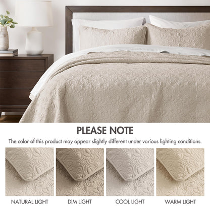 Superior Fleur De Lis Bedspread Set – Queen, Ivory
